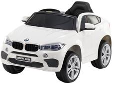 BMW X6 M elbil till barn 12v, Vit m/2.4G Remote + Gummihjul