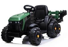EL Traktor med trailer till Barn 12V m/2.4G, Lädersäte, Gummihjul