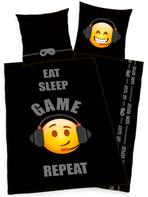 Emot!x Eat Sleep Game Påslakanset - 100 procent bomull