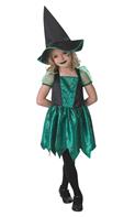 Grön Spindel häxa Halloween utklädning till barn