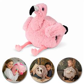 Noxxiez Jätte nallebjörn, handvärmare och kudde - Flamingo-5