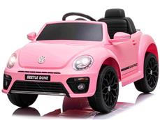 VW Beetle Dune elbil till barn 12v m/Gummihjul, 2.4G Remote, 12V7AH Pink