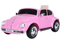 VW Beetle elbil till Barn 12V med Gummihjul+2.4G+lädersäte, Pink