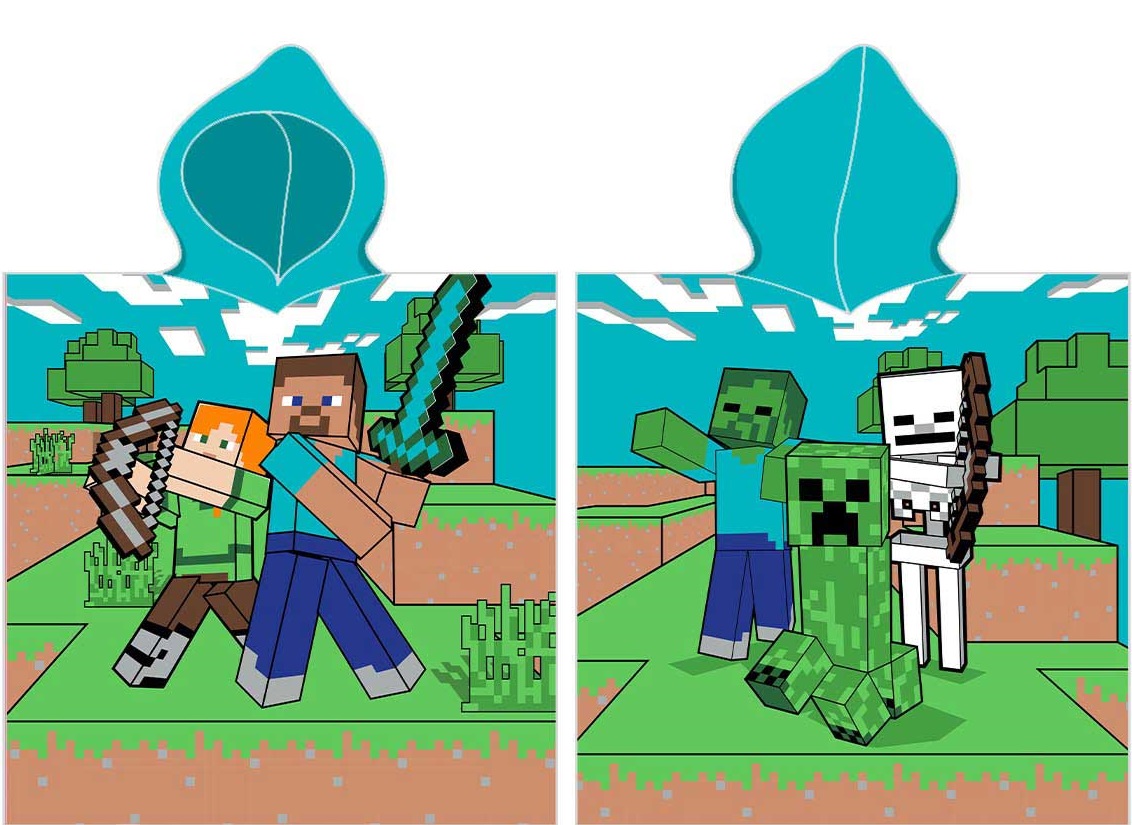 Minecraft Poncho badhandduk med huva - 100 procent bomull