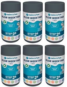  Swim & Fun Klor WeekTab tabletter 200 g, 6 kg ( 6 x 1KG)