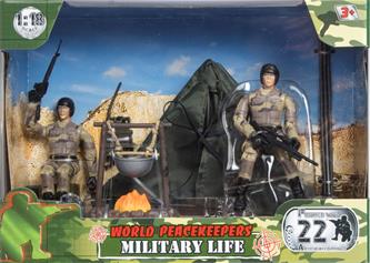 World Peacekeepers 1:18 Militär Camp m. 2 figurer-2