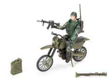 1:18 Militär figur m. Dirtbike