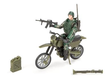 World Peacekeepers 1:18 Militär figur m. Dirtbike