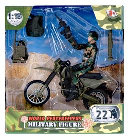 World Peacekeepers 1:18 Militär figur m. Dirtbike-2