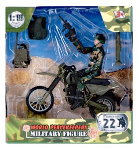 World Peacekeepers 1:18 Militär figur m. Dirtbike-2