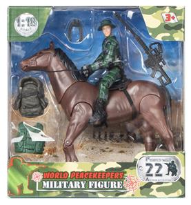 World Peacekeepers 1:18 Militär figur m. häst-2