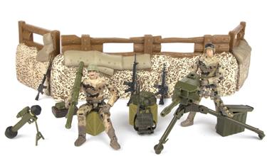 World Peacekeepers 1:18 Militär Försvarsenhet  m. 2 actionfigurer