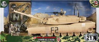 World Peacekeepers 1:18 Militär Tank m. 2 figurer-2