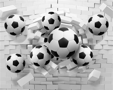 3D Fodbold tapet 243 x 203 cm-2