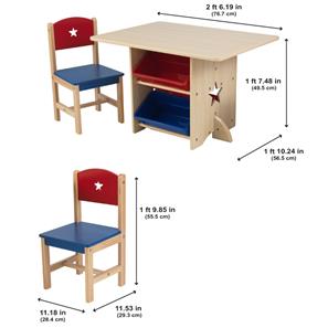 Kidkraft Stjärna Lekbord med 2 stolar-8