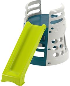 Aktivitetstorn med grön rutschkana-5