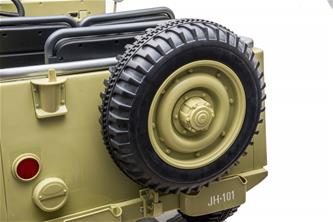 Army Classic Adventure XXL med 3 säten + 4x24V motor + gummihjul, ljusgrön-11