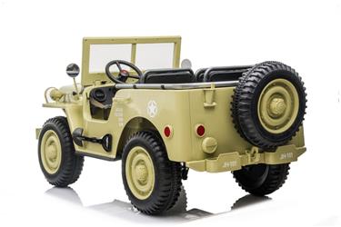 Army Classic Adventure XXL med 3 säten + 4x24V motor + gummihjul, ljusgrön-4
