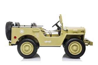Army Classic Adventure XXL med 3 säten + 4x24V motor + gummihjul, ljusgrön-5