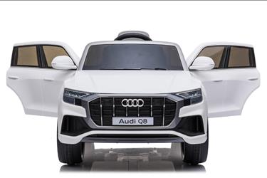 Audi Q8 elbil till Barn 12V, Vit m. Gummihjul +2.4G+lädersäte-10