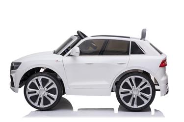 Audi Q8 elbil till Barn 12V, Vit m. Gummihjul +2.4G+lädersäte-7