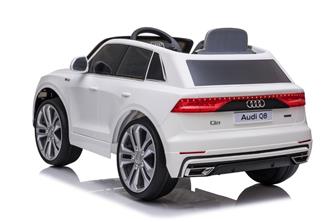 Audi Q8 elbil till Barn 12V, Vit m. Gummihjul +2.4G+lädersäte-8