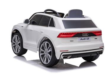 Audi Q8 elbil till Barn 12V, Vit m. Gummihjul +2.4G+lädersäte-8