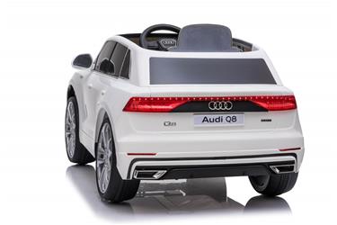Audi Q8 elbil till Barn 12V, Vit m. Gummihjul +2.4G+lädersäte-9