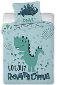 Baby Dino Rawr Junior Påslakanset 100x135 cm - 100 procent bomull
