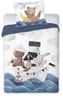 Baby Nallebjörnar på en båt Junior Påslakanset 100x135 cm