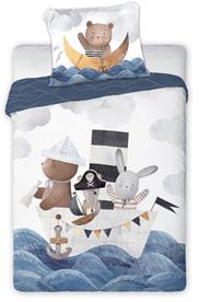 Baby Nallebjörnar på en båt Junior Påslakanset 100x135 cm