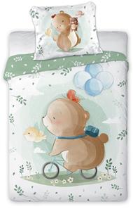 Bamse på cykel Cuddles Junior sängkläder 100x135 cm – 100 % bomull