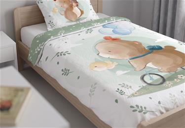 Bamse på cykel Cuddles Junior sängkläder 100x135 cm – 100 % bomull-5