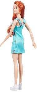 Barbie docka med turkos klänning-3
