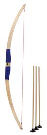 Barnbåge i bokträ med blått grepp + 3 pilar