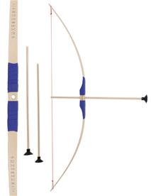 Barnbåge i bokträ med blått grepp + 3 pilar-2