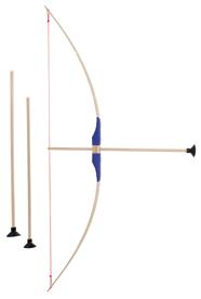 Barnbåge i bokträ med blått grepp + 3 pilar-6