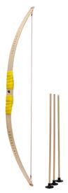Barnbåge i bokträ med gult grepp + 3 pilar