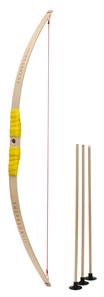 Barnbåge i bokträ med gult grepp + 3 pilar