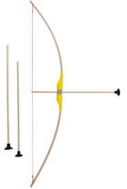 Barnbåge i bokträ med gult grepp + 3 pilar-6