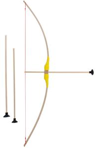 Barnbåge i bokträ med gult grepp + 3 pilar-6