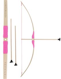 Barnbåge i bokträ med pink grepp + 3 pilar-2