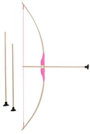 Barnbåge i bokträ med pink grepp + 3 pilar-6