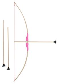 Barnbåge i bokträ med pink grepp + 3 pilar-6