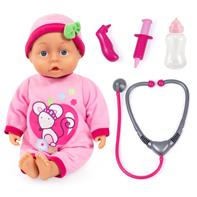 Barnläkardocka, 33 cm, med medicinska tillbehör och ljud