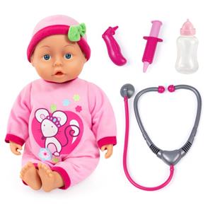 Barnläkardocka, 33 cm, med medicinska tillbehör och ljud