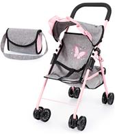Bayer Design Buggy Klappvagn för dockor, grå/rosa