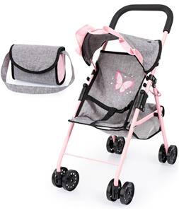 Bayer Design Buggy Klappvagn för dockor, grå/rosa