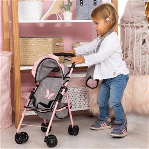 Bayer Design Buggy Klappvagn för dockor, grå/rosa-8
