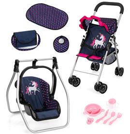Bayer Design Buggy Klappvagn för dockor Megaset, Hjärtan